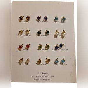 Time and Tru Multi-Color Birthstone Earrings Set